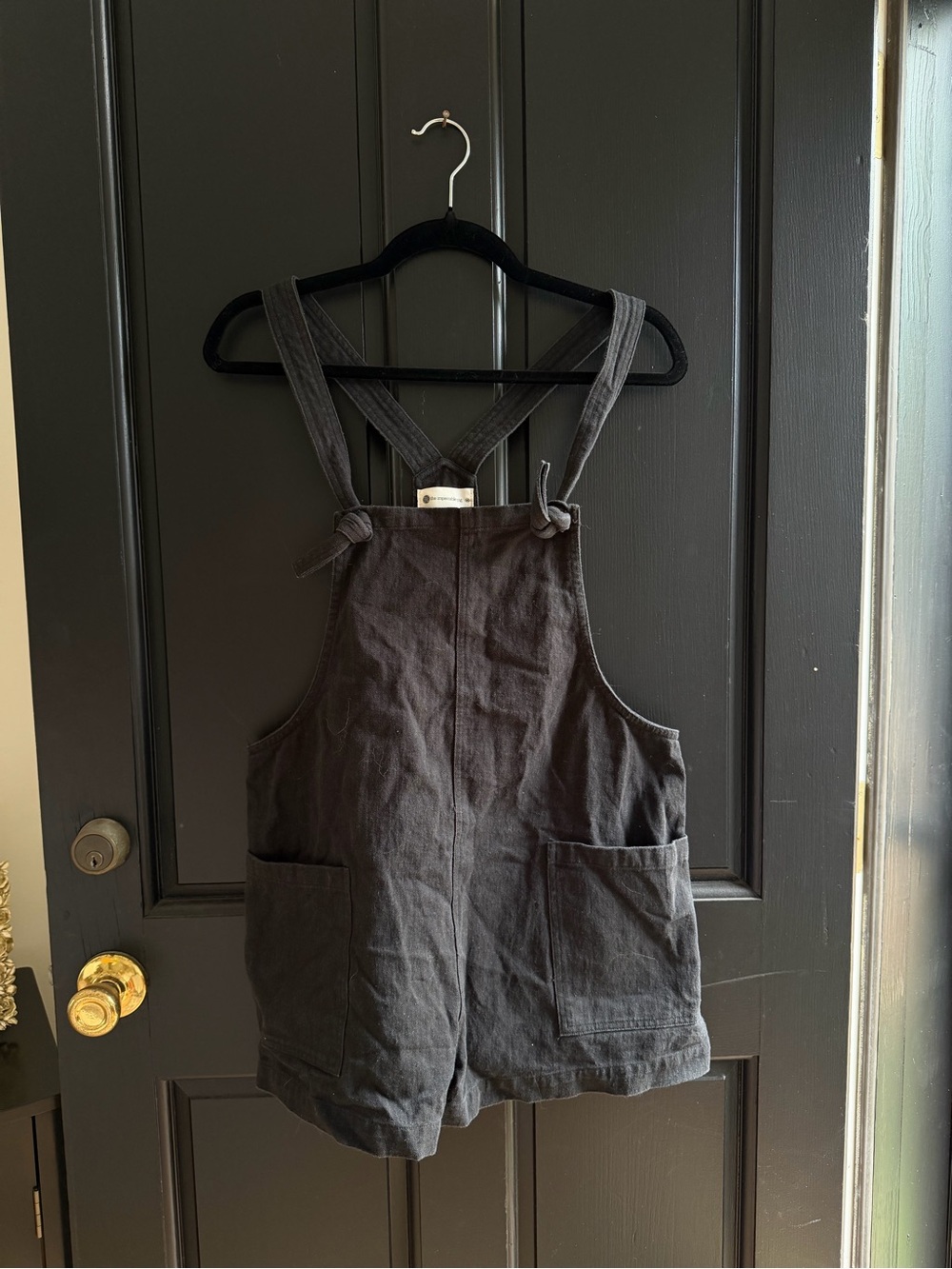 The Impeccable Pig Black Short Overall Romper